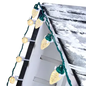 C9 Led Christmas String Lights 68Ft 100 LED with All in One Clips Outdoor Waterproof Strawberry Roof Lights, Commercial Grade Extendable for Indoor Outside Roofline Home Xmas Decoration, Warm White