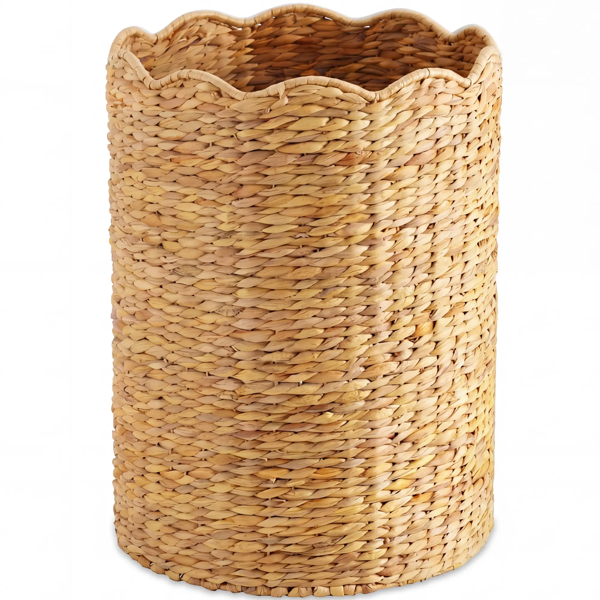 Best Choice Products Scalloped Large Round Laundry Hamper, Handwoven Laundry Basket & Organizer