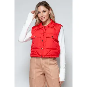 Snobbish Snap Down Quilted Crop Vest
