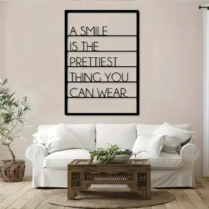 1 piece of retro smiling metal wall decoration - black and white inspirational quotes, dental clinic decoration, orthodontist gift, powder coated iron home and office decoration, modern aesthetic design, exquisite craftsmanship, retro style, Room decor