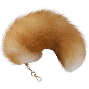 Fluffy Therian Fox Tail Keychain - Soft Plush Accessory for Cosplay, Ren Faire, and Everyday Use - Detailed Design