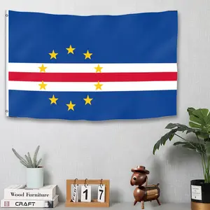 2x3ft / 3x5ft Cape Verde National Flag - Blue White Red Stripes with Yellow Stars Banner for Patriotic Decor