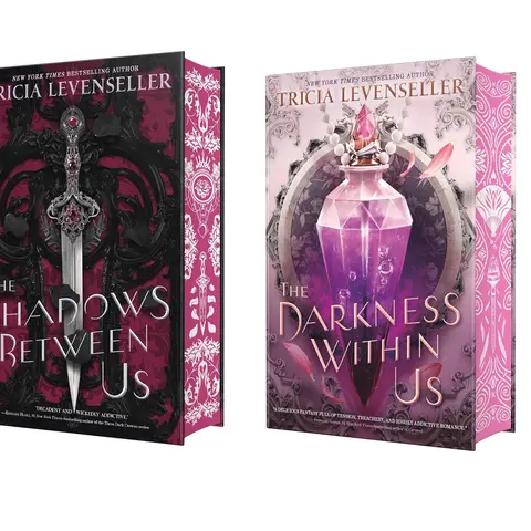 The Shadows Between Us 2-Book Series by Tricia Levenseller - The Darkness Within Us, Hardcover Deluxe Edition, Fantasy Adventure Romance Mystery, Shadow King Eryx Demos