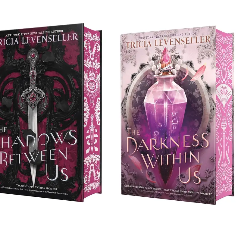 The Shadows Between Us 2-Book Series by Tricia Levenseller - The Darkness Within Us, Hardcover Deluxe Edition, Fantasy Adventure Romance Mystery, Shadow King Eryx Demos