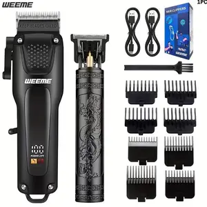 WEEME 2pcs/3pcs Grooming Kit Electric Hair Clipper + Beard Trimmer + Shaver + Nose Hair Trimmer, Cordless Hair Clippers, USB Rechargeable with LCD Display | Perfect Gift for Dad, Husband, Boyfriend (Father's Day/Birthday)