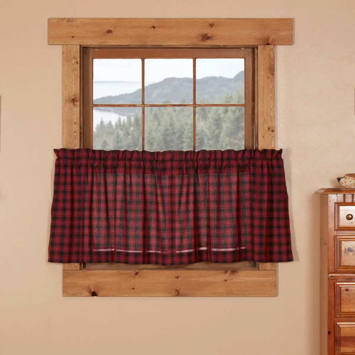 Boone Trace Tier Curtains, 24in Room Decor Curtain, Ruffle Window Covers, Machine Washable, Do Not Bleach, Ruffle Curtains