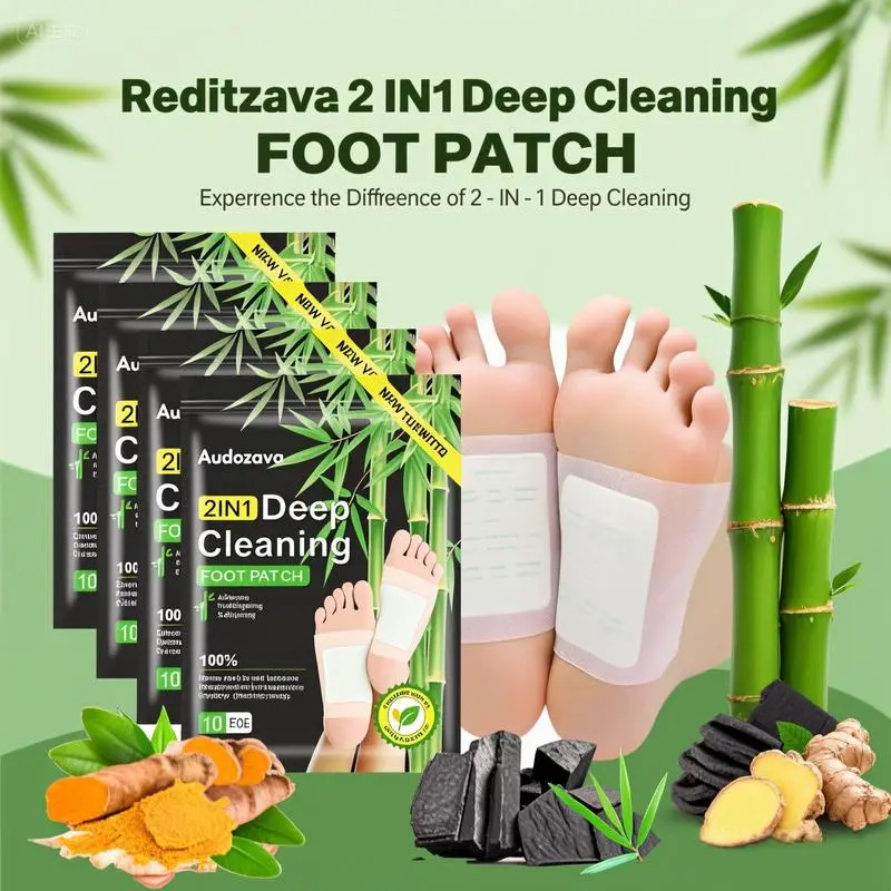 40pcs Natural Bamboo Charcoal Foot Detox Cleansing Pads Multi-Pack - Herbal Ginger Bamboo Toxin Removal, Healthcare Aid, Lightweight for Travel Pedicure Tool, Easy Wipe-On Prep Saves Prep Time, Easy to Use (75g)
