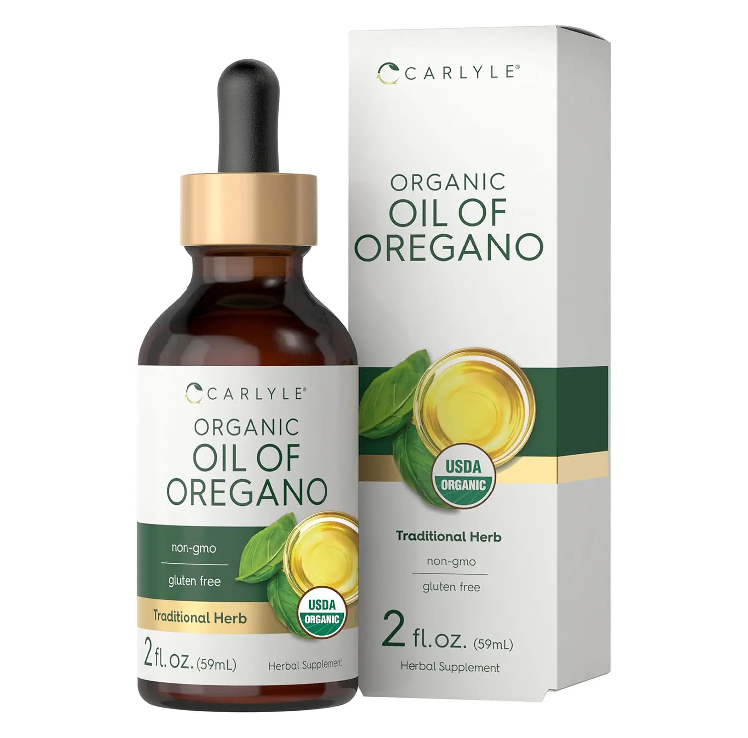 Carlyle Organic Oil of Oregano Liquid Drops - 2 fl oz - 1 Year Supply | Vegan Herbal Supplement | Non-GMO, Gluten Free