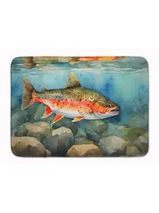 Carolines Treasures DAC2774RUG 19 x 27 in. Brook Trout Memory Foam Kitchen Mat