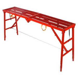 Explorinox Foldable Scaffolding Platform 1000 Lbs Capacity 33"-57" 5-Level Height Adjustable Work Platform with Anti-Slip Surface Foldable Scaffold Tower Ladder Stool Bench for RV Painting Construction