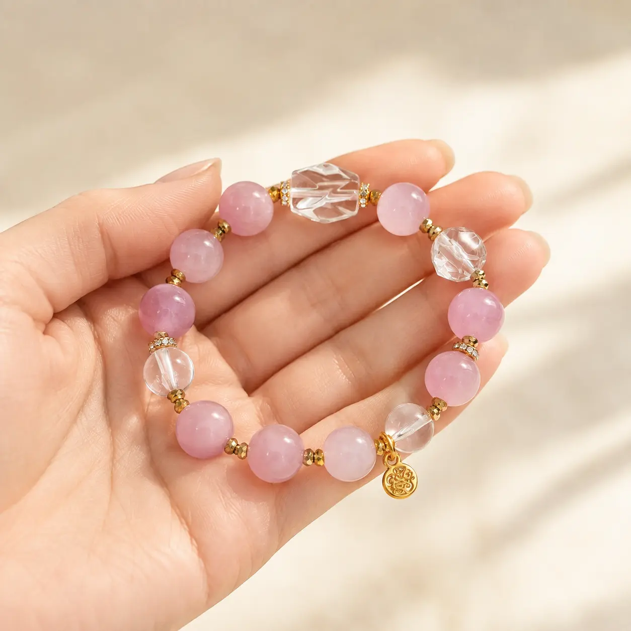 Natural Purple Lithium Tourmaline Beaded Bracelet – Stylish Design, Versatile Accessory