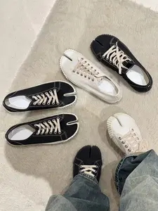 Women's Bold Platform Split-Toe Canvas Sneakers - Breathable Casual Everyday Footwear, Work & Safety Shoes, Flatform Design (Sneakers for Women), Women's Sneakers