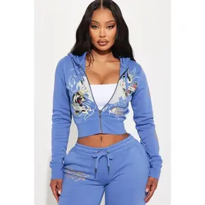 Ed Hardy Free Bird Zip Up Hoodie - Blue 8