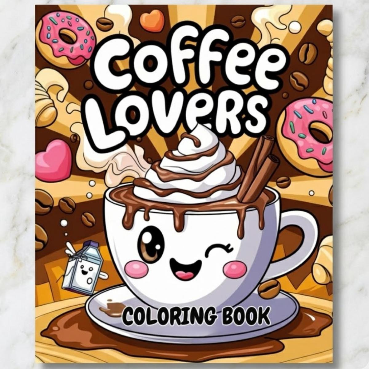 Coffee Lovers Coloring Book Bold Easy Designs Stress Relief Art - Paperback