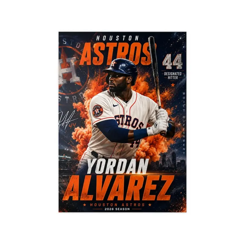 Yordan Alvarez Astros Poster Photopaper Poster | Baseball Player Wall Art - No Frame