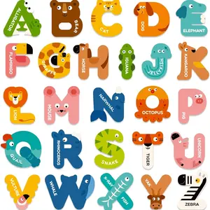 26Pcs Large Capital ABC Animal Letter Fridge Magnets Set, Cute Alphabet Magnets with Animal Patterns for Kids Room Decor & Early Learning