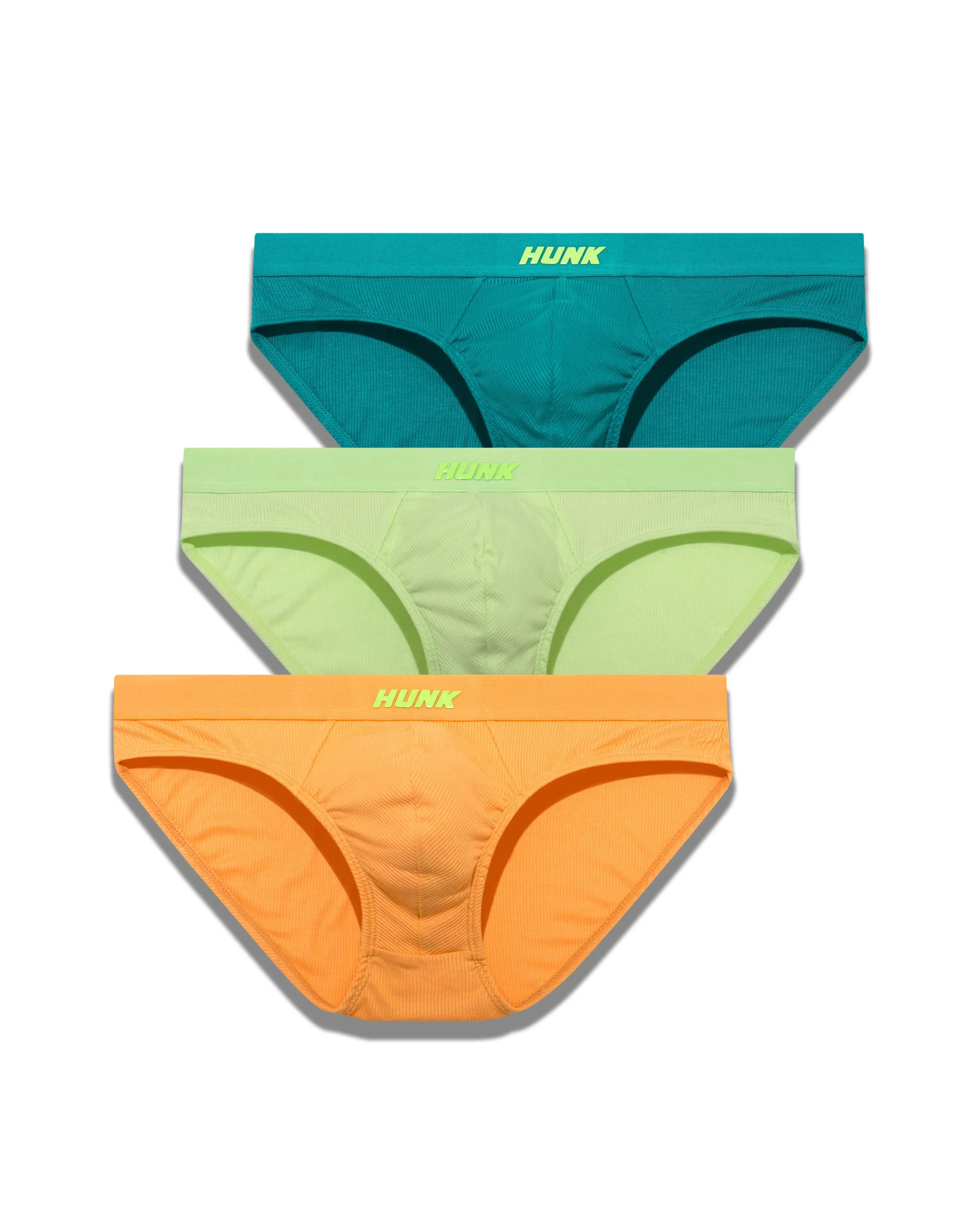 HUNK Men’s Tropical Briefs 3-Pack, Soft Stretch Modal Underwear with Supportive Pouch Menswear Sock