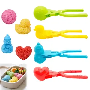 4PCS Rice Shaper Molds, DIY Sushi Molds Fun Animal Shaped Rice Ball Maker for Bento & Lunchbox, Duck Snowman Heart Football Rice Shaper Molds for Duck Lovers Valentines Couples