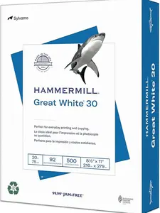 Hammermill Printer Paper, Great White 30% Recycled Paper, 8.5 x 11 - 1 Ream (500 Sheets) - 92 Bright