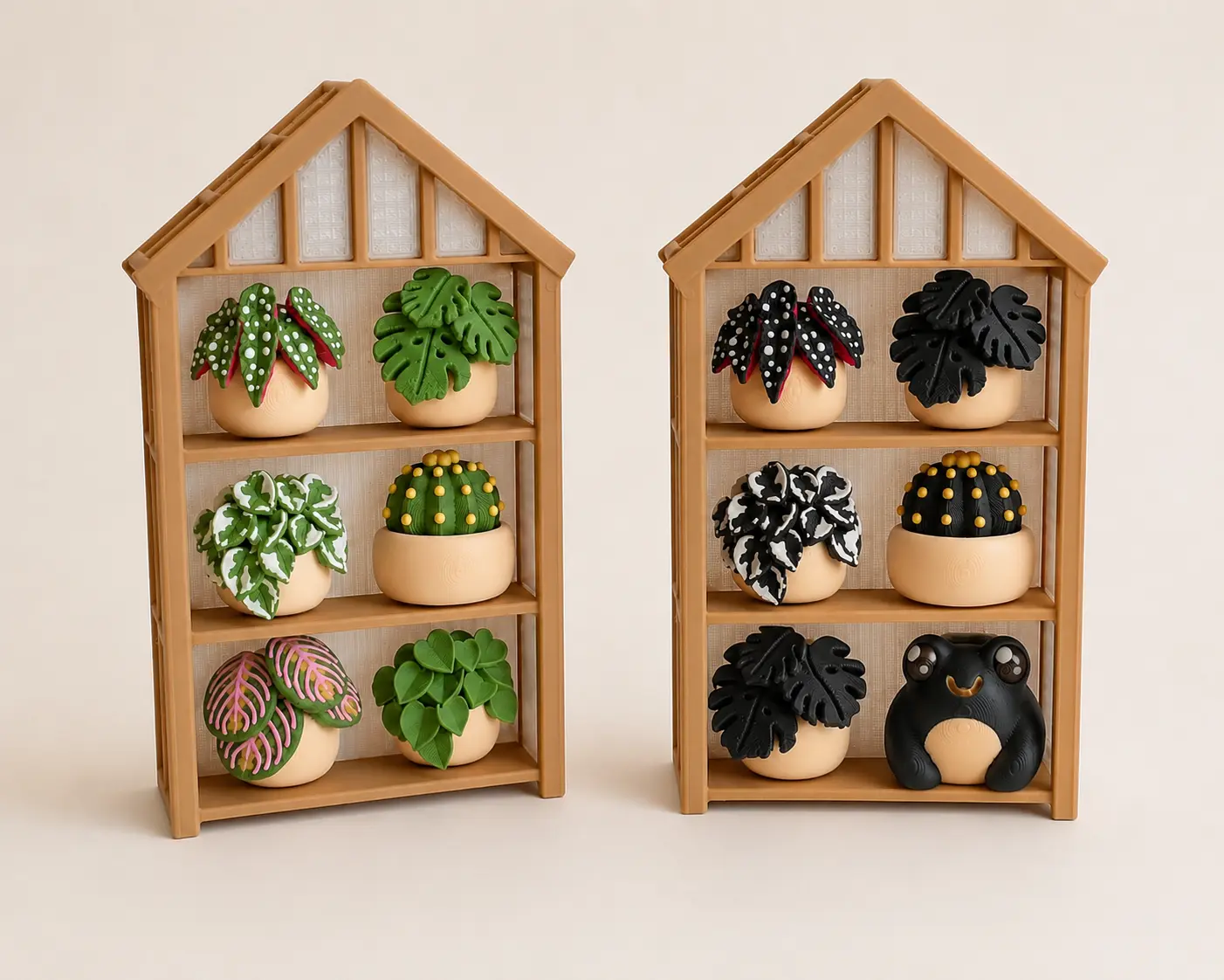 Tiny Plant Greenhouse Clicker Set, Stress Relief Classic Novelty Toy for Friends, Goth-Inspired Frog-Themed Decor Gift for Games