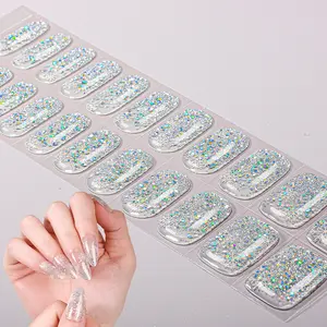 22 tips Gel Nail Full Wraps, Silver Nail Strips, Long-Lasting Self-Adhesive Oval Full Nail Stickers, Glitter Polka Dot&Snowflake Design, Nailcare Glitter, Autumn&Winter, Disposable Use, For Women And Girls, UV Free, Easy to Apply Remove, Superior Quality