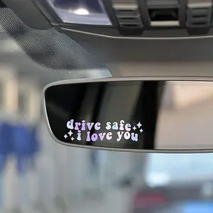 Drive Safe I Love You, Rearview Decal, Vinyl Decal, Rear View Mirror Sticker, Window Decal, 2 pcs
