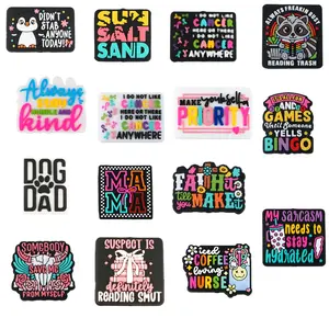 5pcs New black white Text Silicone Focal Beads For Jewelry DIY Beading Accessories Keychain Necklace Bracelet Craft Pendant Accessories