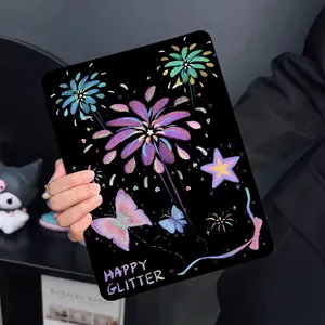 Fireworks Burst iPad Case with Pencil Holder, Tri-Fold Stand, Auto Sleep/Wake, Slim Lightweight Shockproof Cover for iPad 7/8/9/10/11th Gen, Air 2/3/4/5/6/7, Pro 9.7/10.5/11/12.9 inch, Soft Anti-Scratch Tablet Case