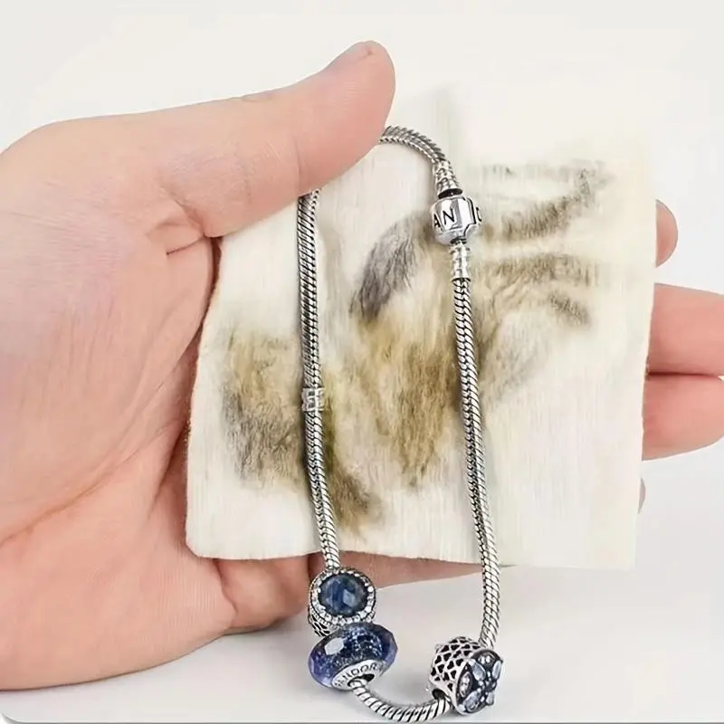 10pcs Polishing Cloth Golden and Silvery Color Jewelry Care Cleaning Cloth, Perfect for Rings Necklaces Bracelets and Silverware Cleaning Wipe, Soft Dry Wipe