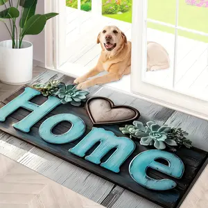 Welcome Mat with a Heart Design for The Entrance Suitable for Spring And Summer Decoration an Outdoor And Indoor Entry Mat Perfect for Homes Living Rooms Kitchens Bedrooms Cottages Studies Hallways Laundry Rooms And Home Decor