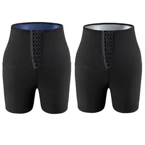 High Waist Sauna Shorts, Women's Waist Trainer Sauna Pants with Hooks, Workout Body Shaper Leggings Shorts for Gym & Daily