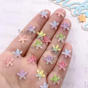 50pcs Mixed Resin Mini Colorful Kawaii Starfish Art Nail Flat back Star Rhinestone Accessories Scrapbook DIY Wedding Christmas Crafts Nail Charms