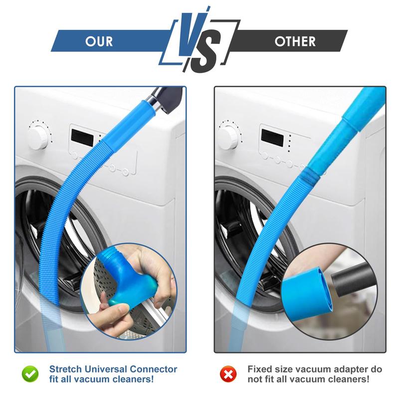 2-in-1 Dryer Vent Cleaner Kit 2 Pack Vacuum Hose Attachment with Universal Connector & Lint Brush for Effortless Lint Removal Compatible with Most Vacuum Cleaners