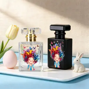 50ML Portable Perfume Bottle Dispenser, Cute Pattern DIY Storage Container, Travel-Friendly, Perfect Gift for Couples Friends Family