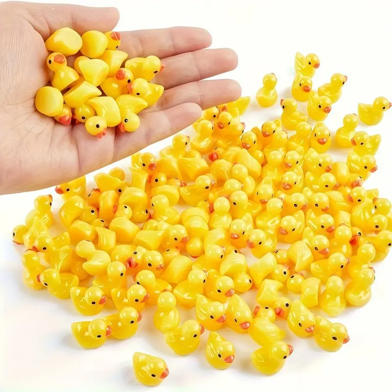 Creative yellow mini duckling ornaments - suitable for miniature landscape gardens, aquarium potted plant accessories, bath, home party games, dollhouse decorations, office furnishings - small and suitable as small gifts