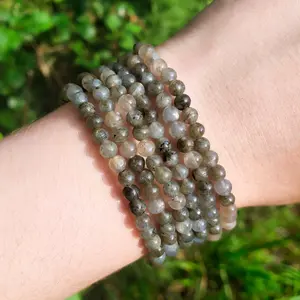 Labradorite Bracelet- 4mm, Handmade, Natural Crystals, Custom Sizes
