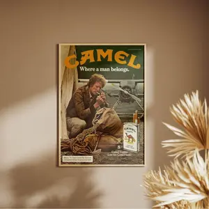 Camel Man Retro Vintage Poster Unframed, Advertising Poster, 80s Vintage 1981 Advertisement, Wall Art Print, Retro Classic Magazine Home Decor