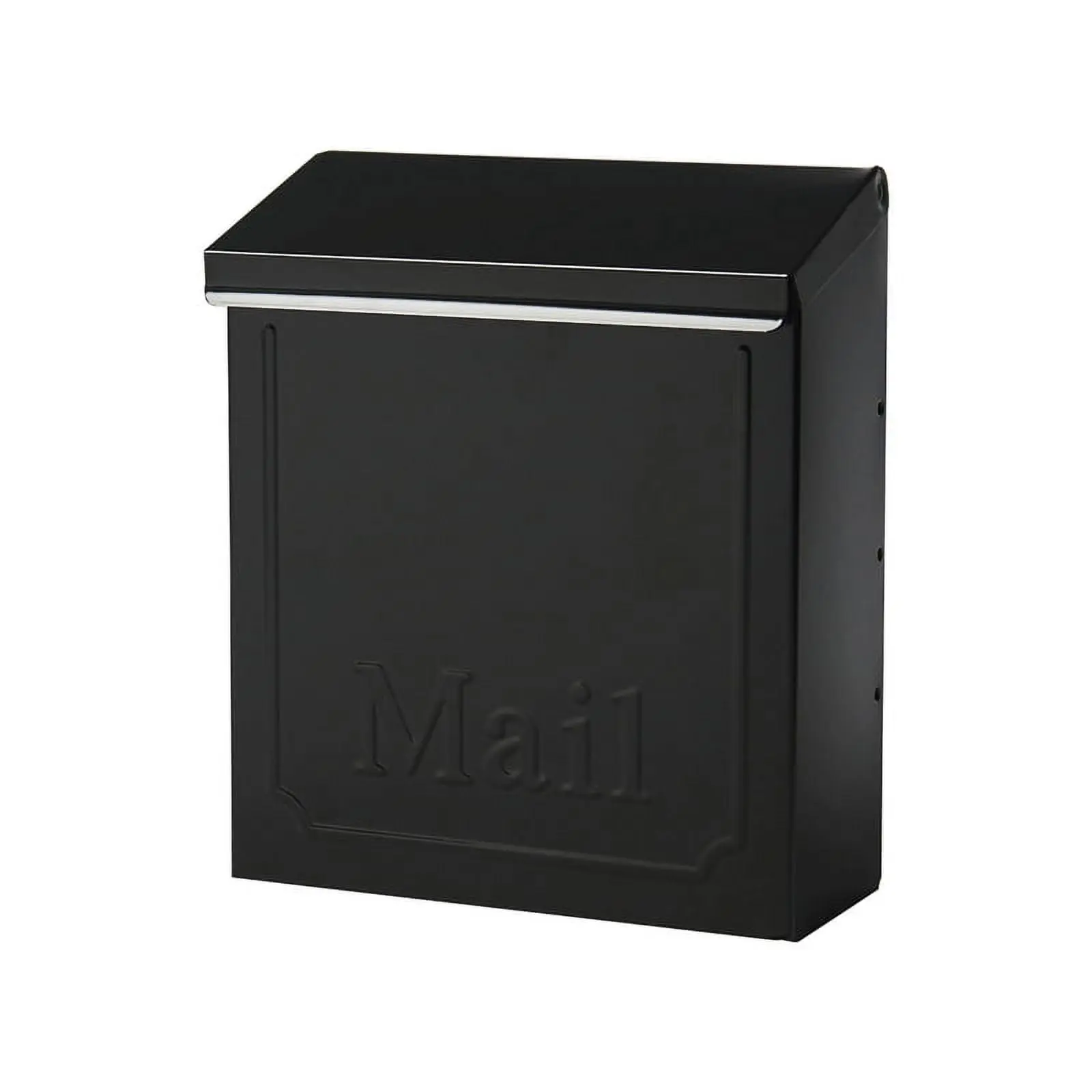 Gibraltar Mailboxes 53326 Townhouse Classic Rectangular Box, Galvanized Steel Wall-Mount Black Mailbox for Home Improvement