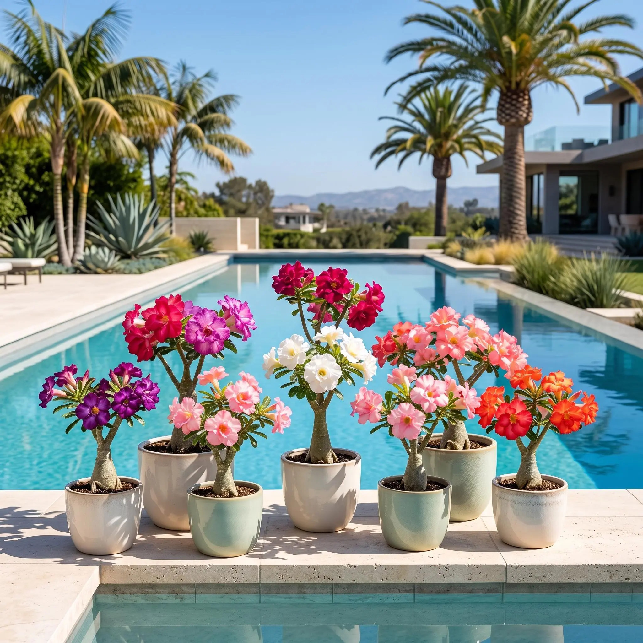 Desert Rose Adenium Obesum Live Succulent - Flowering Indoor-Outdoor Ornamental Garden Plant for Home Improvement Live Plants Outdoor Potted Indoor Plant