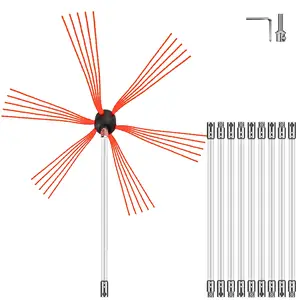 VEVOR Chimney Sweep Kit 33FT, TikTokShopBlackFriday, Chimney Cleaning Tool Kits with 10 Nylon Flexible Rods, Chimney Brush 394 Inch for Sweeping Fireplace Rectangle