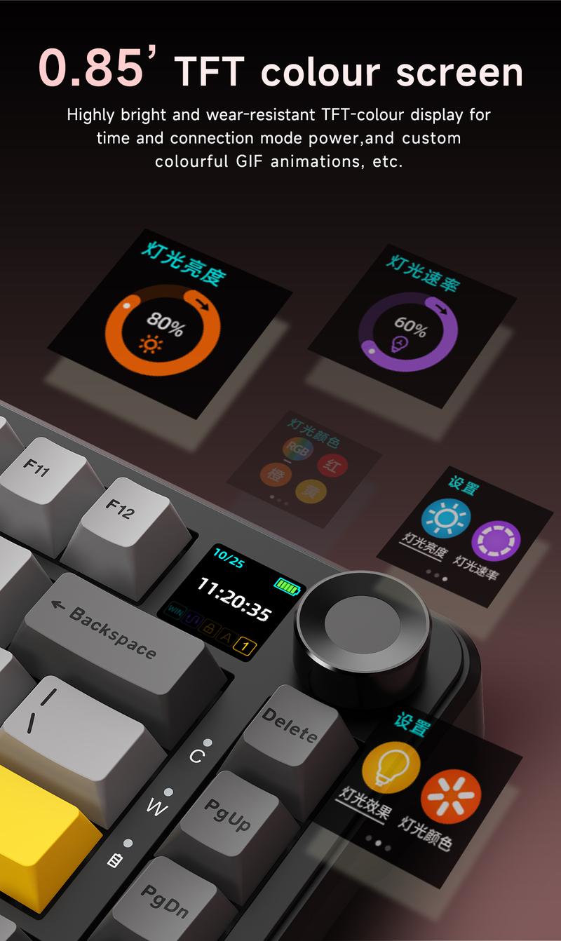 AJAZZ AK820 MAX PLUS Wireless Mechanical Keyboard with TFT Screen & Knobs Gasket Architecture 3-mode 75% Hot Swappable Gaming PC Mac Linux Compatible Avocado Stalk Gift Ideals (Black Shark Red) Hot-Swappable Gaming Keyboard keyboar green switch keyboard AJAZZ AK820 MAX PLUS Wireless Mechanical Keyboard with TFT Screen & Knobs Gasket Architecture 3-mode 75% Hot Swappable Gaming PC Mac Linux Compatible Avocado Stalk Gift Ideals (Black Shark Red) Hot-Swappable Gaming Keyboard keyboar green switch keyboard