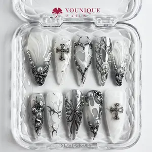 Younique Nails 2025 | Gothic & Spiritual Style Collection | 10PCS 100% Handmade Press-On Nails | Reusable