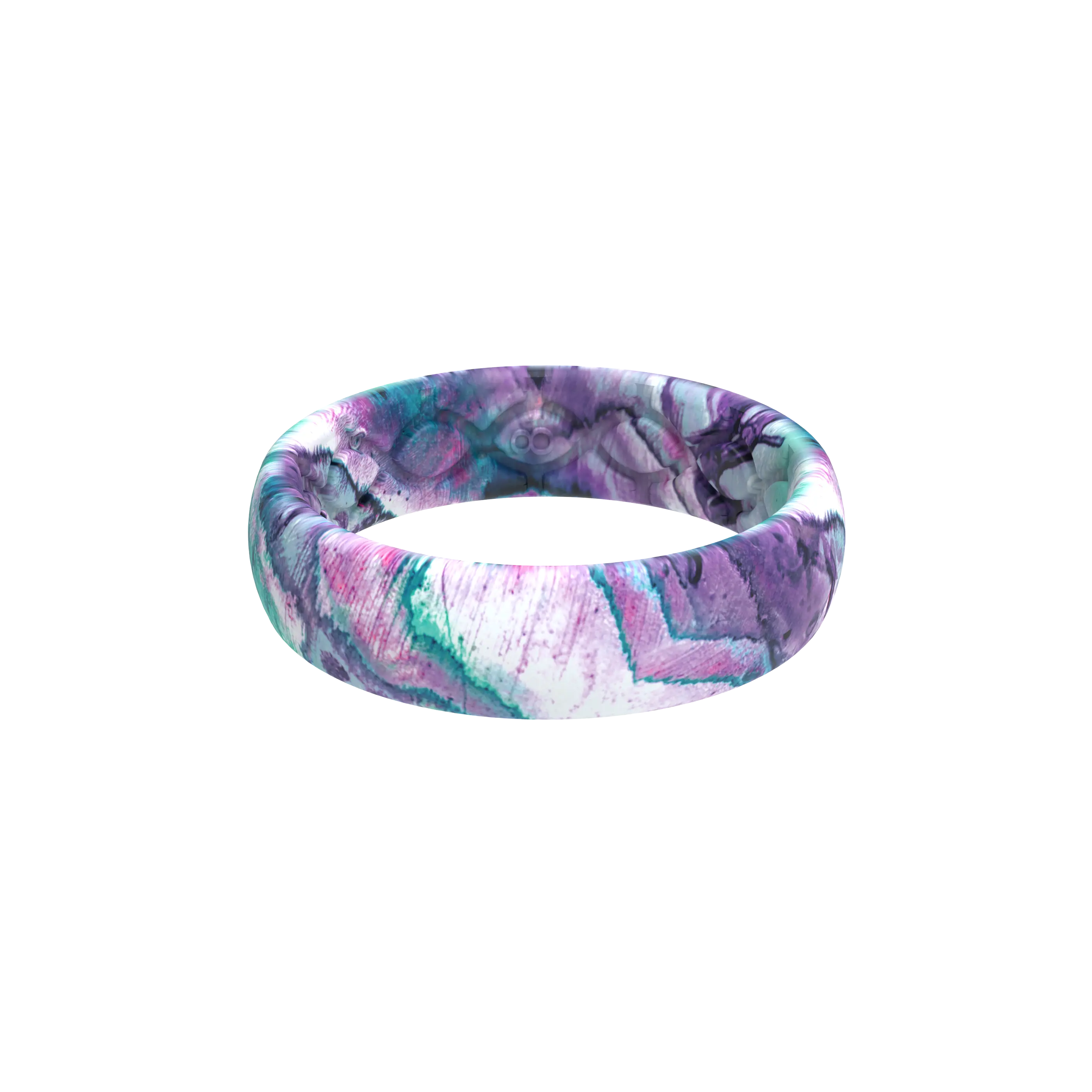 Groove Ring – Women’s Silicone Ring, Lightweight Flexible Comfort Wedding Band – Abalone