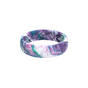 Groove Ring – Women’s Silicone Ring, Lightweight Flexible Comfort Wedding Band – Abalone