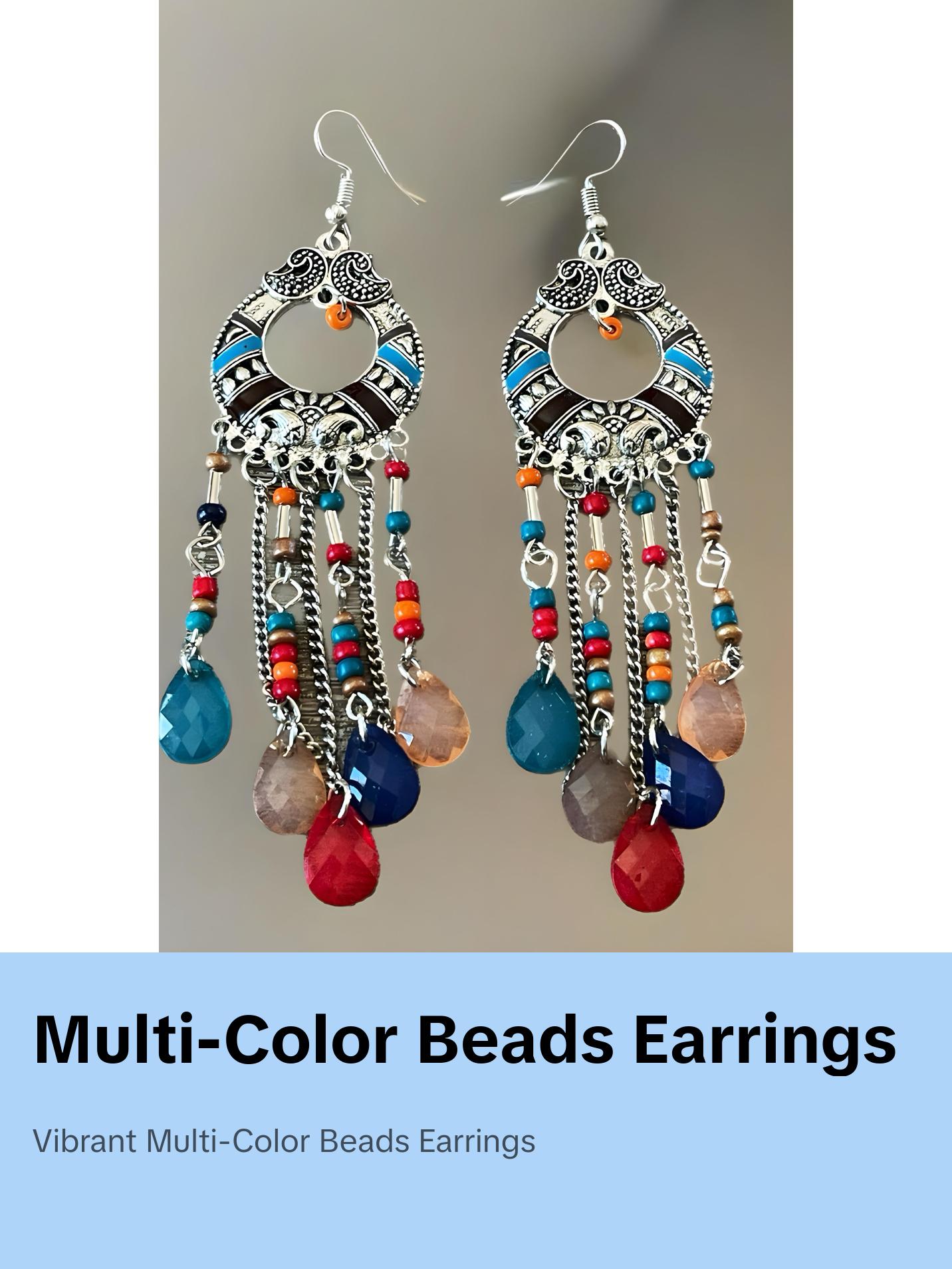 Multi-Color Beads Fashion Earrings