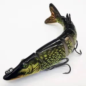 Bass Fishing Lures, Jointed Swimbait Glide Bait for Bass, Trout & Pike – Lifelike Fishing Lure with 3D Eyes, Built-in Rattle Chamber, Triple Hook – Realistic Fishing Lures for Freshwater & Saltwater