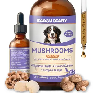 Mushroom for Dogs - Organic Mushroom Complex for Immune Support,  Immune Support, Cognition, Vitality,Seven Mushroom Supplement with Turkey Tail,Lion's Mane,Reishi,60ML