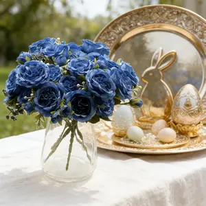 3pc Realistic Artificial Peony Bouquet, Decorative Bouquet, Perfect for Weddings, Mother's Day, Valentine's Day, St Patrick's Day, Thanksgiving Decor