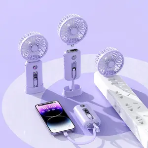 Portable Fan with Power Bank Function, Multifunctional Fan with Digital Display, Rechargeable Fan for Home Office Outdoor Travel