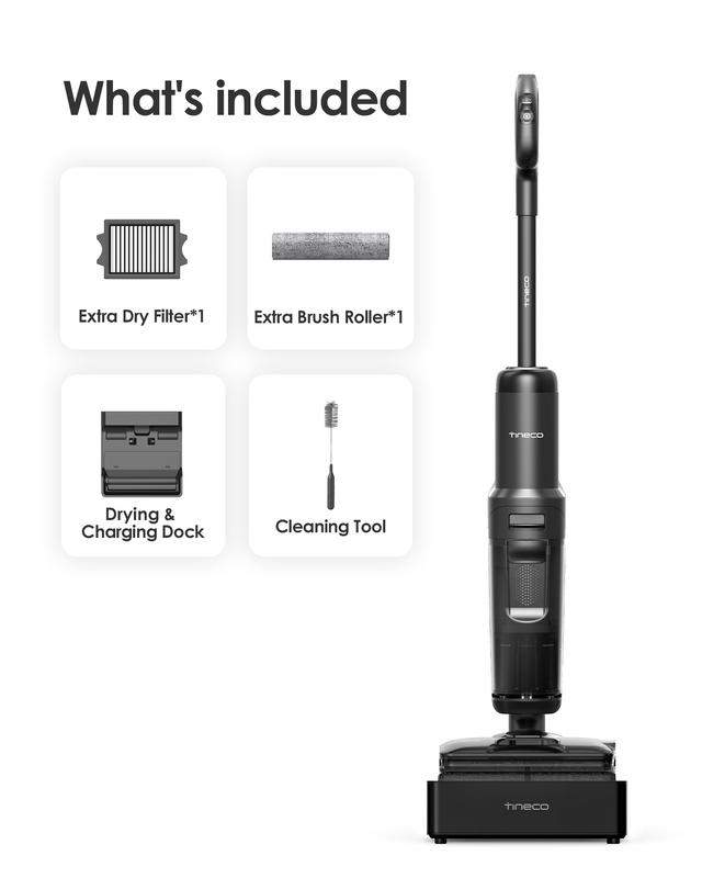 Tineco Floor One S7 Stretch Steam Cordless Wet Dry Vacuum Steam Mop All-in-One, 320℉ HyperSteam, 180° Lay-Flat, Anti-Tangle Design, FlashDry Self-Cleaning, Up to 75 Min Runtime